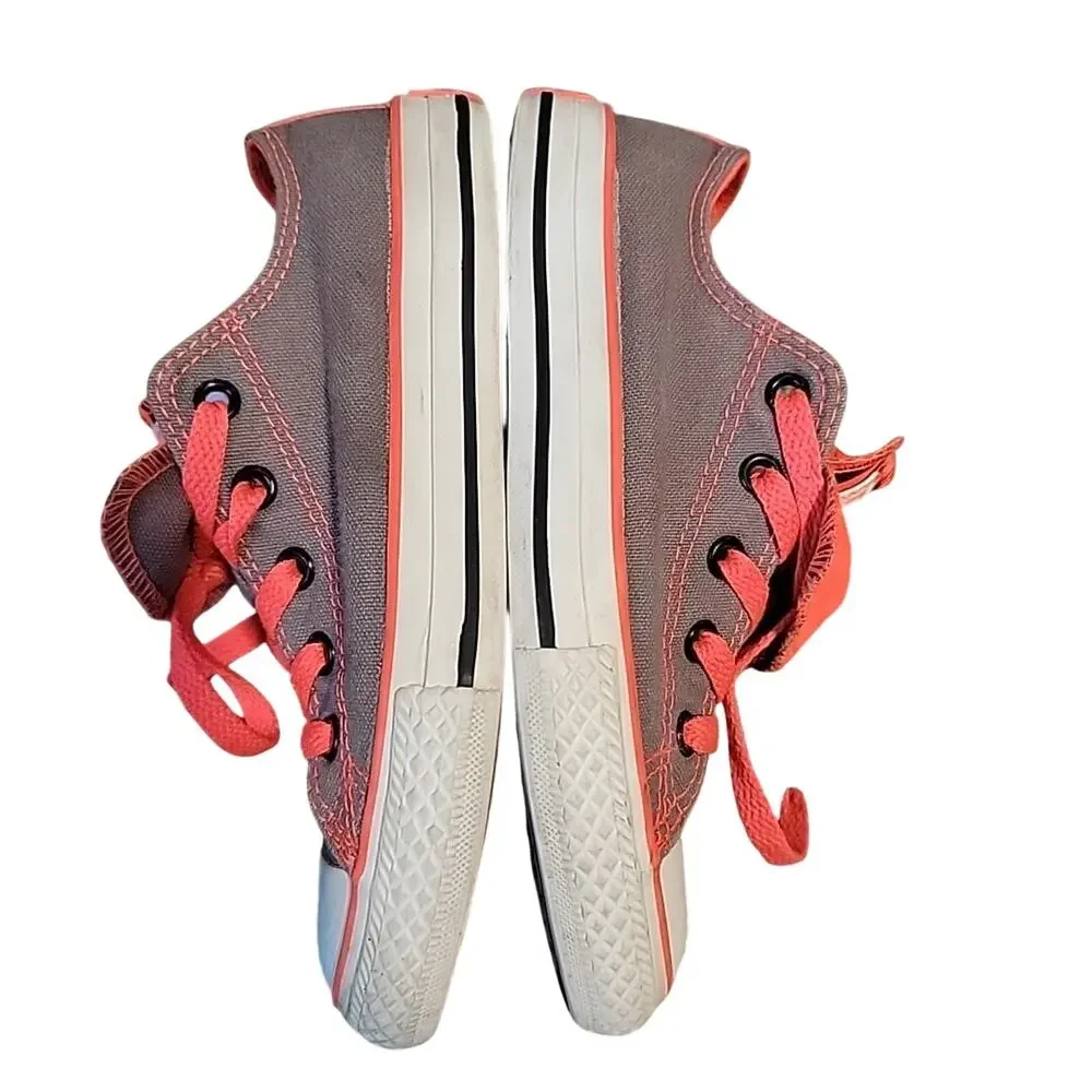 Converse Double Tongue Grey Orange Animal Print Junior Size 1